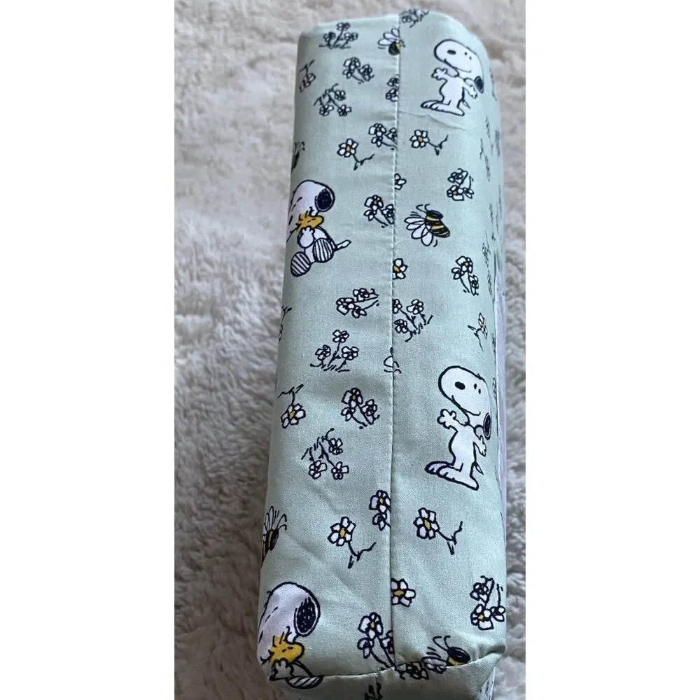 Peanuts Snoopy Spring‎ Bees Flowers Floral QUEEN Sz Sheet Set Soft Green NEW